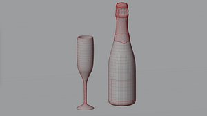 Sparkling wine and glass