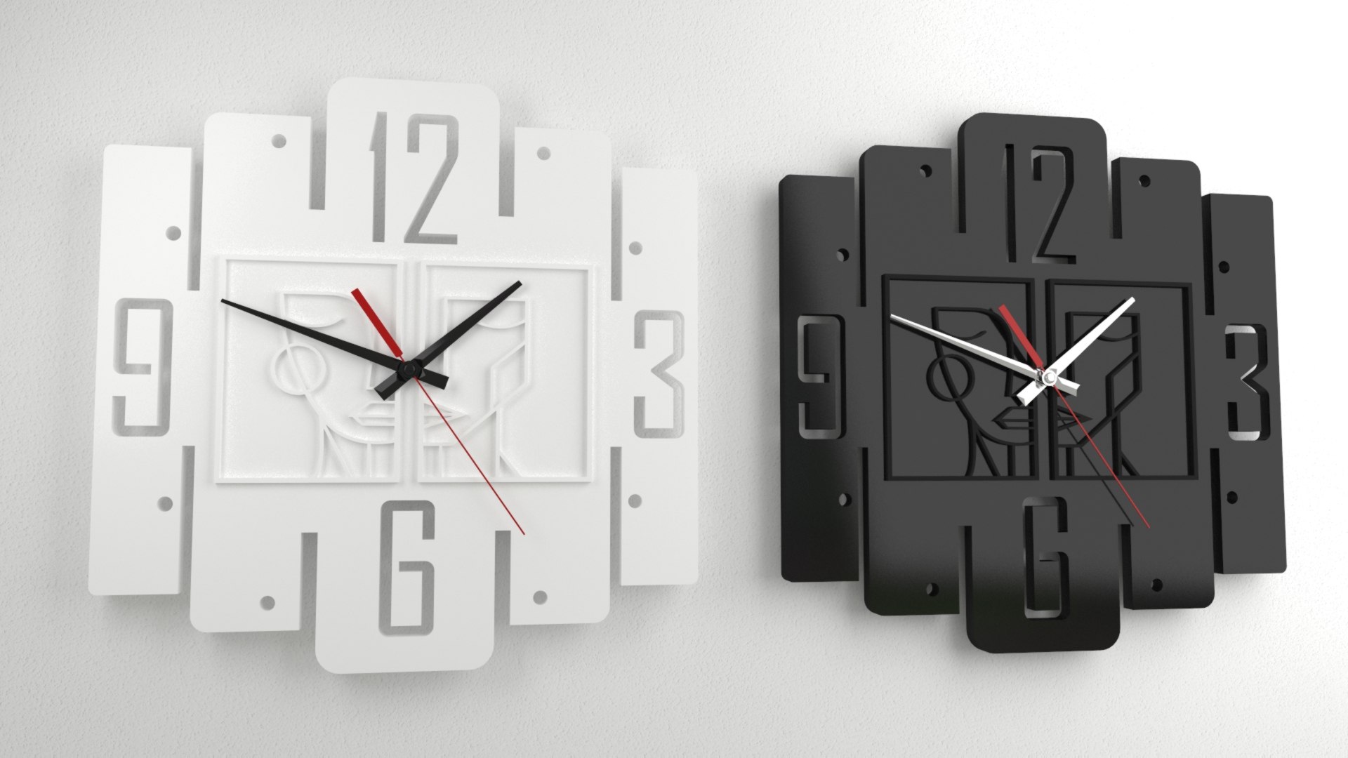 Collection of decorative wall clocks 3D model - TurboSquid 2058294