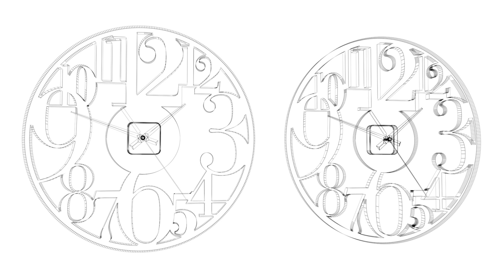 Collection of decorative wall clocks 3D model - TurboSquid 2058294