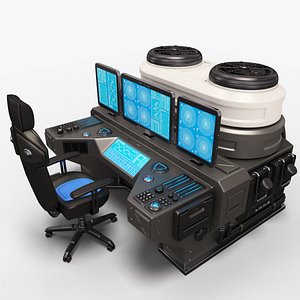 Sci Fi lab Computer and Chair
