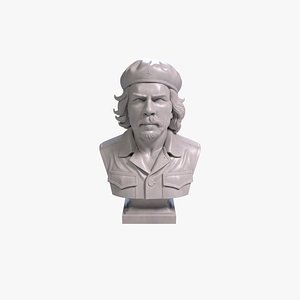 3D Che Guevara Bust Sculpture 3D Print Model STL File Printable Bust