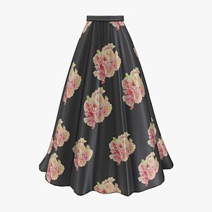 Flowers Print Elegant Long Fashion Skirt