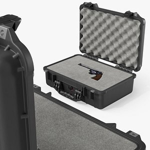 3D Compact Gun Case with Revolver model