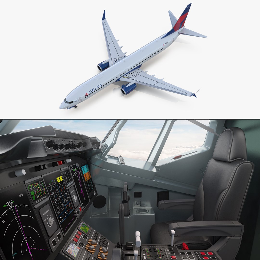 Boeing 737-900 with Interior and Cockpit Delta Air Lines 3D model preview
