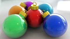 c4d christmas tree decoration ball