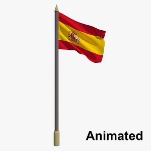 3D flag spain - animation model