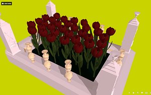 - flowers flowerbed red model