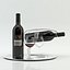 Set de alcohol n. ° 9: botella de vino tinto Cadaretta, vidrio, bandeja, soporte para vino \ soporte (modelos de polietileno alto listos para renderización interior).
