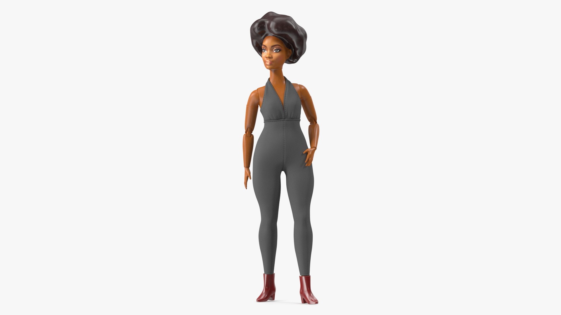 Toy Doll Curvy Brunette Dressed 3D model preview