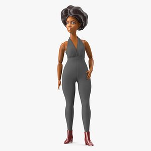 Toy Doll Curvy Brunette Dressed