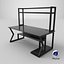 Diseño interior de mesa de PC para juegos moderna, modelo 3D listo para usar