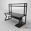 Diseño interior de mesa de PC para juegos moderna, modelo 3D listo para usar