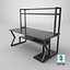 Diseño interior de mesa de PC para juegos moderna, modelo 3D listo para usar