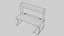 Diseño interior de mesa de PC para juegos moderna, modelo 3D listo para usar