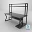 Diseño interior de mesa de PC para juegos moderna, modelo 3D listo para usar
