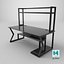 Diseño interior de mesa de PC para juegos moderna, modelo 3D listo para usar