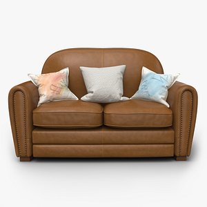 realistic leather sofa 3D