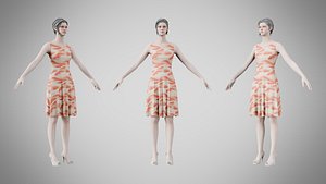 3D Dress 36 Coral Horizon