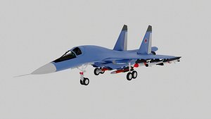 Sukhoi Su-34 Soviet Airforce 3D model