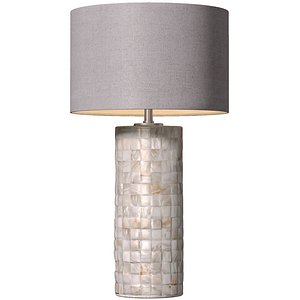 Modern Mother-of-Pearl Nacre Marble Mosaic Nightstand Table Lamp 3D model 3D