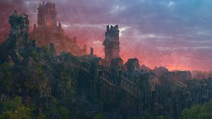 3D model Fantasy Death Temple Environment