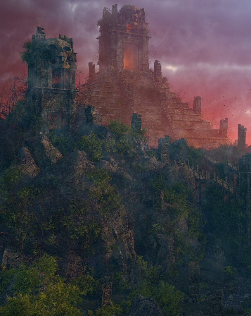 3D Model Fantasy Death Temple Environment - TurboSquid 2171995
