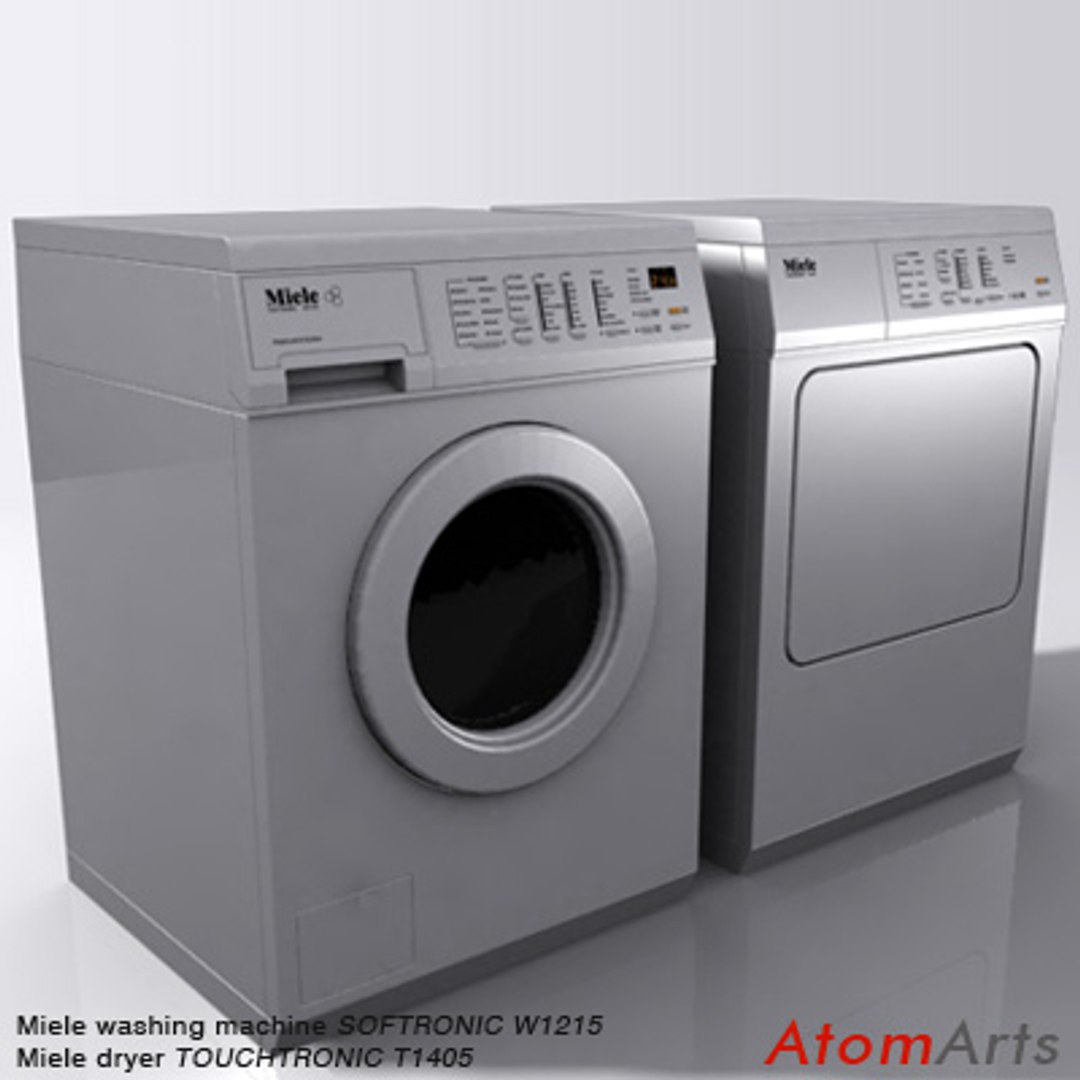 washing machine dryer miele 3d model