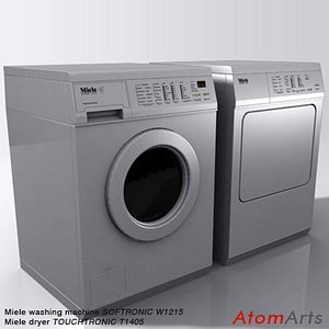 washing machine dryer miele 3d model