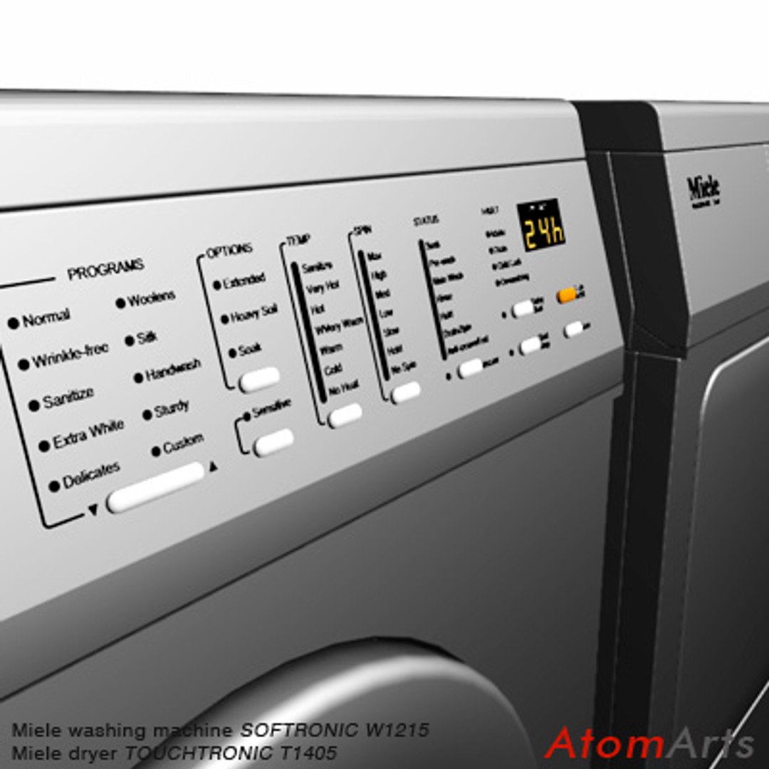 washing machine dryer miele 3d model