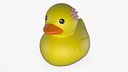Rubber Duck with Pink Flower Accessory