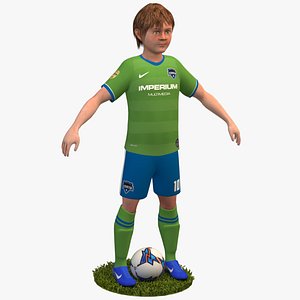3D soccer player 4k 2020 model