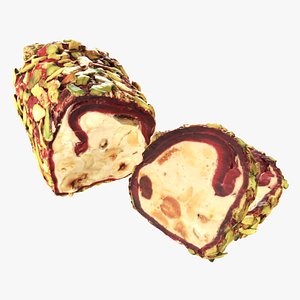 Turkish Delight with Pistachio and slices 3D