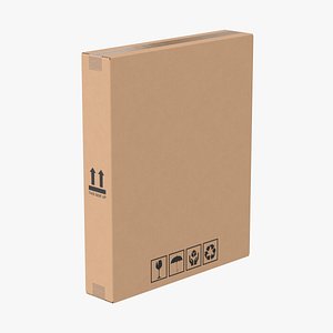 3D Cardboard Box 50x10x60 Closed model