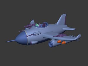 3D Cartoon Military Plane
