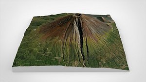 Mountain landscape Volcano Fuji Japan 3D model