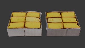 Box of Sliced Sponge Cakes 3D Scan 3D model