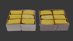 Box of Sliced Sponge Cakes 3D Scan