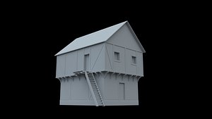 3D model medieval tudor house