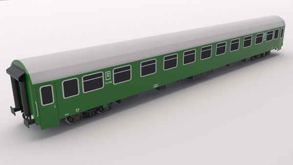 3D passenger train car green - TurboSquid 1639616