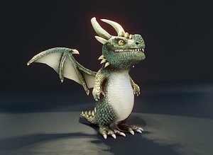 Cartoon Adamantine Dragon Low-poly 3D Model 3D model