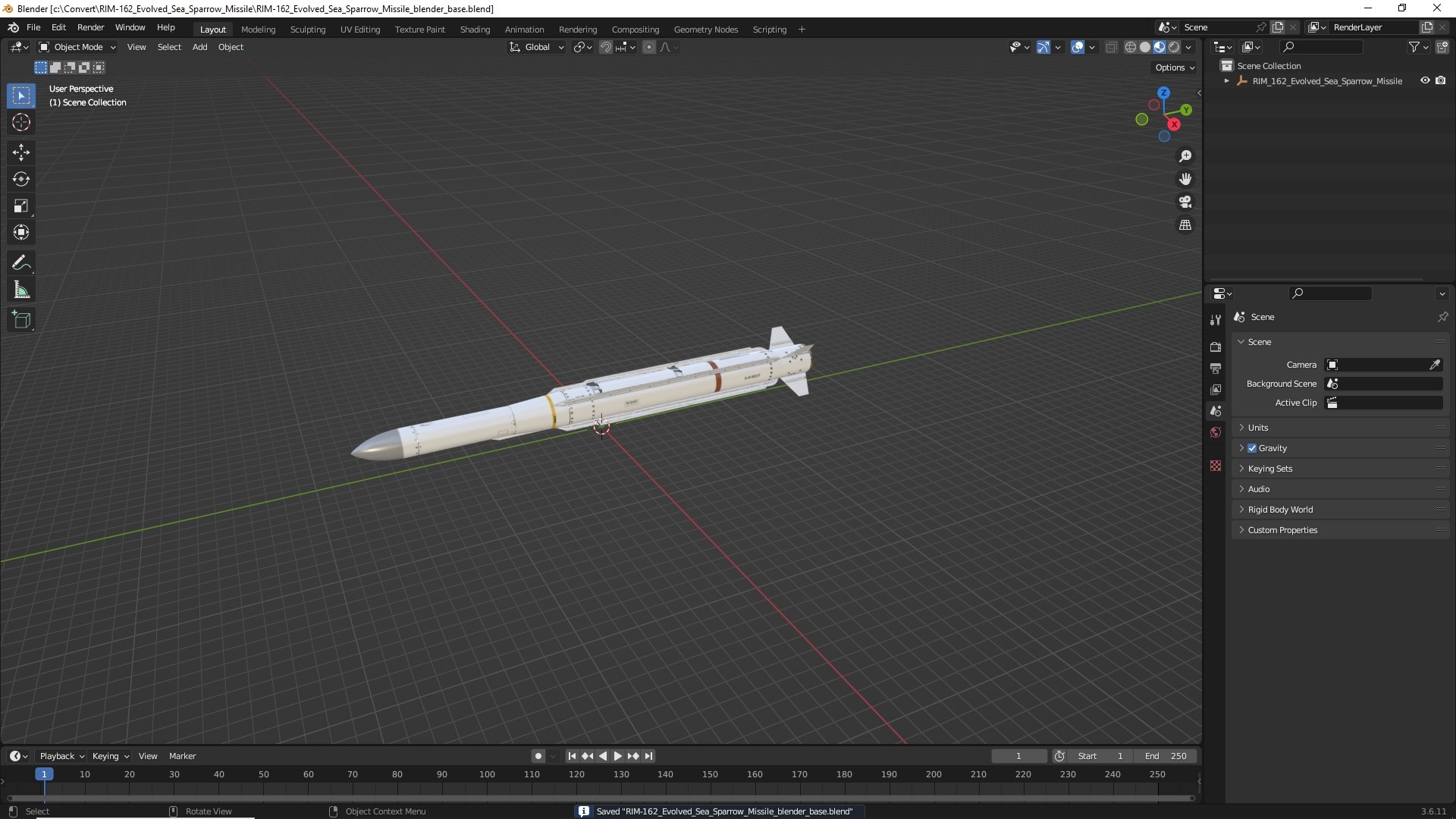 3D RIM-162 Evolved Sea Sparrow Missile https://p.turbosquid.com/ts-thumb/Sd/UvHVTE/lK/rim162_evolved_sea_sparrow_missile_1001/jpg/1783063060/1920x1080/fit_q87/0dea6bb78c7b436308c6933e73f0aa086a5c6f35/rim162_evolved_sea_sparrow_missile_1001.jpg