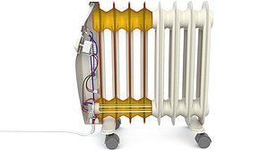 3D electric heater radiator