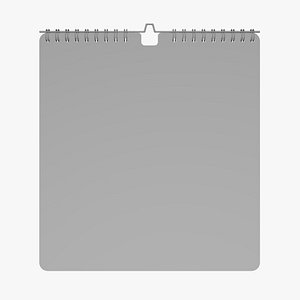 3D Basic Wall Calendar Short - Geometry Only No Textures No Materials model