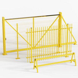 3D sliding gates fences model