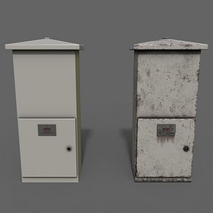 PBR Electric Box LightGrey V4 3D model