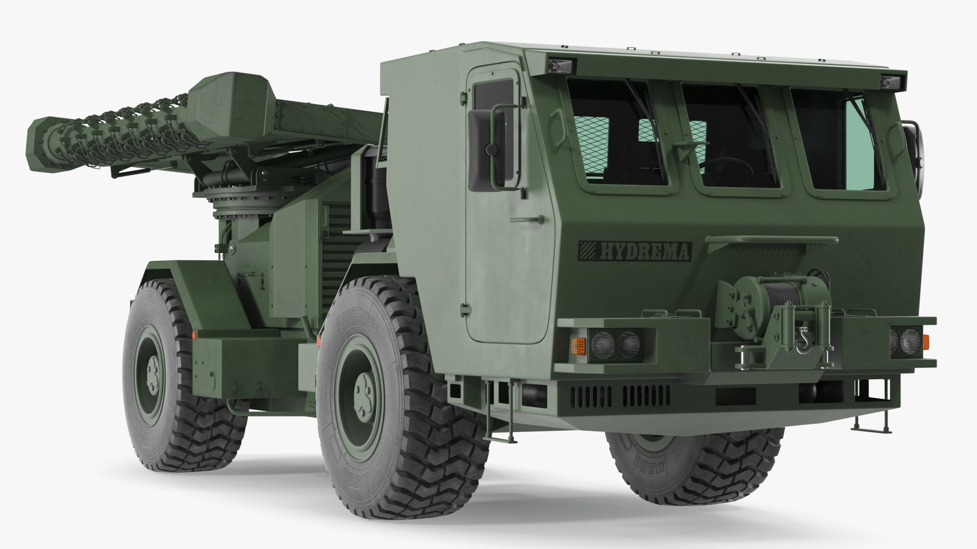 Used Khaki Mine Sweeper Vehicle Hydrema 910 3D model preview