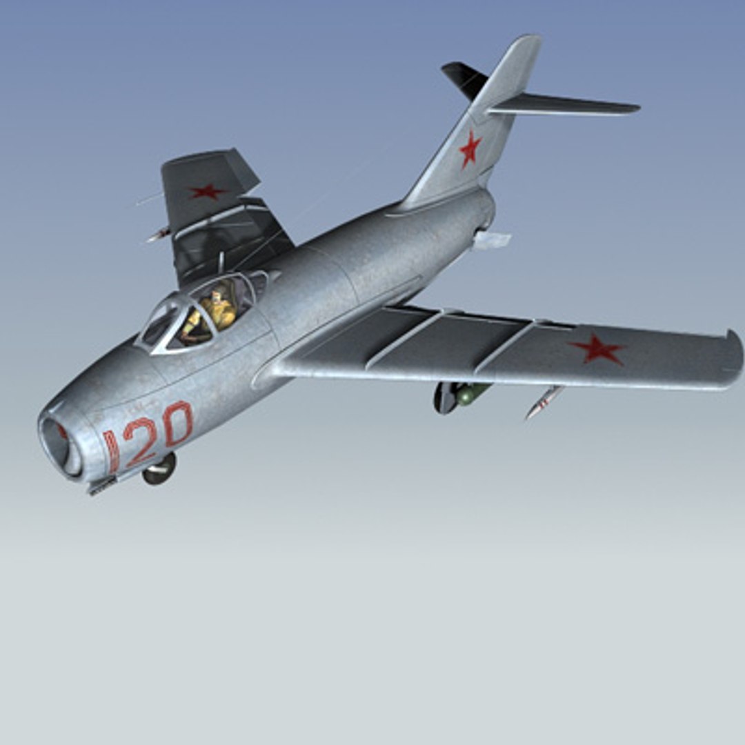 3d Mig-15 Fighter Soviet Model