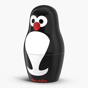 Penguin Nesting Matryoshka 3D Model