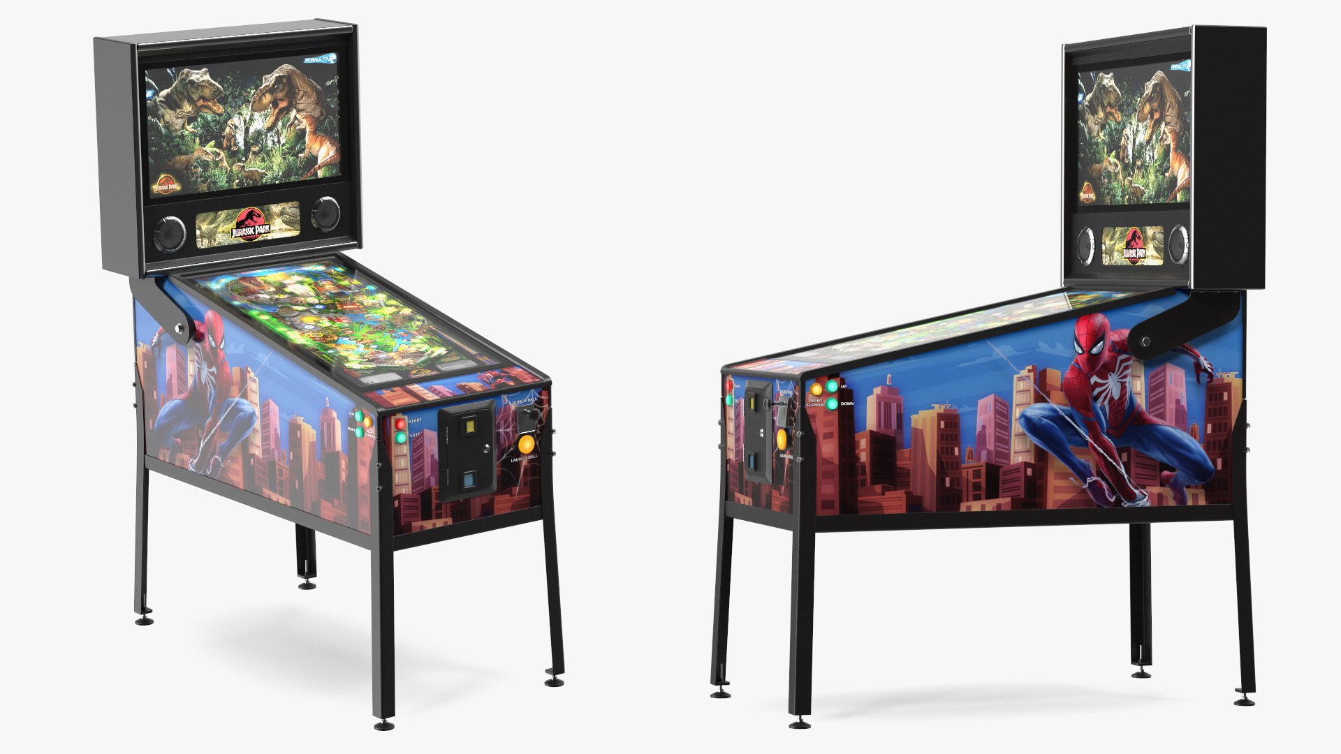 Jurassic Park Virtual Pinball Machine 3D model preview