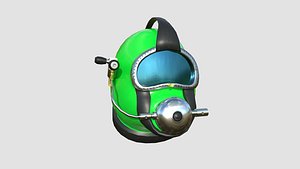 Diving Helmet B 04 Green - Character Design Fashion 3D model